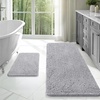 image:imageOLANLY Bathroom Rugs Sets 2 Piece Soft Absorbent Chenille Bath Mats and UShaped Contour Toilet Mat Area Rug Set Machine Washable Bath Carpet Home Decor Accessories 30x2024x20 GreyLight Grey