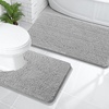 image:imageOLANLY Bathroom Rugs Sets 2 Piece Soft Absorbent Chenille Bath Mats and UShaped Contour Toilet Mat Area Rug Set Machine Washable Bath Carpet Home Decor Accessories 30x2024x20 GreyLight Grey