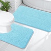 image:imageOLANLY Bathroom Rugs Sets 2 Piece Soft Absorbent Chenille Bath Mats and UShaped Contour Toilet Mat Area Rug Set Machine Washable Bath Carpet Home Decor Accessories 30x2024x20 GreySky Blue