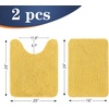 image:imageOLANLY Bathroom Rugs Sets 2 Piece Soft Absorbent Chenille Bath Mats and UShaped Contour Toilet Mat Area Rug Set Machine Washable Bath Carpet Home Decor Accessories 30x2024x20 GreyYellow
