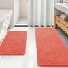 image:imageOLANLY Bathroom Rugs Sets 2 Piece Soft Absorbent Chenille Bath Mats and UShaped Contour Toilet Mat Area Rug Set Machine Washable Bath Carpet Home Decor Accessories 30x2024x20 GreyCoral