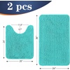 image:imageOLANLY Bathroom Rugs Sets 2 Piece Soft Absorbent Chenille Bath Mats and UShaped Contour Toilet Mat Area Rug Set Machine Washable Bath Carpet Home Decor Accessories 30x2024x20 GreyTeal