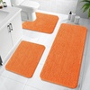 image:imageOLANLY Bathroom Rugs Sets 3 Piece Soft Absorbent Chenille Bath Mats and UShaped Contour Toilet Rug Quick Dry Home Decor Accessories Bath Mat Set for Bathroom 30x2024x1624x20 GreyOrange