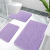 image:imageOLANLY Bathroom Rugs Sets 3 Piece Soft Absorbent Chenille Bath Mats and UShaped Contour Toilet Rug Quick Dry Home Decor Accessories Bath Mat Set for Bathroom 30x2024x1624x20 GreyLavender