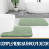image:imageOLANLY Bathroom Rugs Sets 3 Piece Soft Absorbent Chenille Bath Mats and UShaped Contour Toilet Rug Quick Dry Home Decor Accessories Bath Mat Set for Bathroom 30x2024x1624x20 GreySage Green