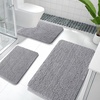 image:imageOLANLY Bathroom Rugs Sets 3 Piece Soft Absorbent Chenille Bath Mats and UShaped Contour Toilet Rug Quick Dry Home Decor Accessories Bath Mat Set for Bathroom 30x2024x1624x20 GreyGrey