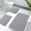 image:imageOLANLY Bathroom Rugs Sets 3 Piece Soft Absorbent Chenille Bath Mats and UShaped Contour Toilet Rug Quick Dry Home Decor Accessories Bath Mat Set for Bathroom 30x2024x1624x20 GreyLight Grey