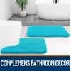 image:imageOLANLY Bathroom Rugs Sets 3 Piece Soft Absorbent Chenille Bath Mats and UShaped Contour Toilet Rug Quick Dry Home Decor Accessories Bath Mat Set for Bathroom 30x2024x1624x20 GreyAqua Sky