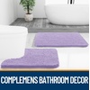 image:imageOLANLY Bathroom Rugs Sets 3 Piece Soft Absorbent Chenille Bath Mats and UShaped Contour Toilet Rug Quick Dry Home Decor Accessories Bath Mat Set for Bathroom 30x2024x1624x20 GreyLavender