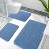 image:imageOLANLY Bathroom Rugs Sets 3 Piece Soft Absorbent Chenille Bath Mats and UShaped Contour Toilet Rug Quick Dry Home Decor Accessories Bath Mat Set for Bathroom 30x2024x1624x20 GreyCornflower Blue