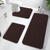 image:imageOLANLY Bathroom Rugs Sets 3 Piece Soft Absorbent Chenille Bath Mats and UShaped Contour Toilet Rug Quick Dry Home Decor Accessories Bath Mat Set for Bathroom 30x2024x1624x20 GreyBrown