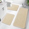 image:imageOLANLY Bathroom Rugs Sets 3 Piece Soft Absorbent Chenille Bath Mats and UShaped Contour Toilet Rug Quick Dry Home Decor Accessories Bath Mat Set for Bathroom 30x2024x1624x20 GreyBeige