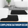 image:imageOLANLY Bathroom Rugs Sets 3 Piece Soft Absorbent Chenille Bath Mats and UShaped Contour Toilet Rug Quick Dry Home Decor Accessories Bath Mat Set for Bathroom 30x2024x1624x20 GreyBlack