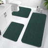 image:imageOLANLY Bathroom Rugs Sets 3 Piece Soft Absorbent Chenille Bath Mats and UShaped Contour Toilet Rug Quick Dry Home Decor Accessories Bath Mat Set for Bathroom 30x2024x1624x20 GreyBlackish Green