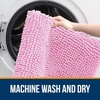 image:imageOLANLY Bathroom Rugs Sets 3 Piece Soft Absorbent Chenille Bath Mats and UShaped Contour Toilet Rug Quick Dry Home Decor Accessories Bath Mat Set for Bathroom 30x2024x1624x20 GreyPink