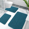 image:imageOLANLY Bathroom Rugs Sets 3 Piece Soft Absorbent Chenille Bath Mats and UShaped Contour Toilet Rug Quick Dry Home Decor Accessories Bath Mat Set for Bathroom 30x2024x1624x20 GreyPeacock Blue