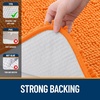 image:imageOLANLY Bathroom Rugs Sets 3 Piece Soft Absorbent Chenille Bath Mats and UShaped Contour Toilet Rug Quick Dry Home Decor Accessories Bath Mat Set for Bathroom 30x2024x1624x20 GreyOrange