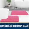 image:imageOLANLY Bathroom Rugs Sets 3 Piece Soft Absorbent Chenille Bath Mats and UShaped Contour Toilet Rug Quick Dry Home Decor Accessories Bath Mat Set for Bathroom 30x2024x1624x20 GreyHot Pink