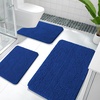 image:imageOLANLY Bathroom Rugs Sets 3 Piece Soft Absorbent Chenille Bath Mats and UShaped Contour Toilet Rug Quick Dry Home Decor Accessories Bath Mat Set for Bathroom 30x2024x1624x20 GreyRoyal Blue