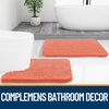 image:imageOLANLY Bathroom Rugs Sets 3 Piece Soft Absorbent Chenille Bath Mats and UShaped Contour Toilet Rug Quick Dry Home Decor Accessories Bath Mat Set for Bathroom 30x2024x1624x20 GreyCoral