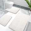 image:imageOLANLY Bathroom Rugs Sets 3 Piece Soft Absorbent Chenille Bath Mats and UShaped Contour Toilet Rug Quick Dry Home Decor Accessories Bath Mat Set for Bathroom 30x2024x1624x20 GreyIvory
