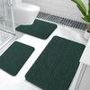 image:imageOLANLY Bathroom Rugs Sets 3 Piece Soft Absorbent Chenille Bath Mats and UShaped Contour Toilet Rug Quick Dry Home Decor Accessories Bath Mat Set for Bathroom 30x2024x1624x20 GreyBlackish Green