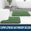 image:imageOLANLY Bathroom Rugs Sets 3 Piece Soft Absorbent Chenille Bath Mats and UShaped Contour Toilet Rug Quick Dry Home Decor Accessories Bath Mat Set for Bathroom 30x2024x1624x20 GreyOlive Green