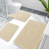 image:imageOLANLY Bathroom Rugs Sets 3 Piece Soft Absorbent Chenille Bath Mats and UShaped Contour Toilet Rug Quick Dry Home Decor Accessories Bath Mat Set for Bathroom 30x2024x1624x20 GreyBeige