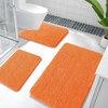 image:imageOLANLY Bathroom Rugs Sets 3 Piece Soft Absorbent Chenille Bath Mats and UShaped Contour Toilet Rug Quick Dry Home Decor Accessories Bath Mat Set for Bathroom 30x2024x1624x20 GreyOrange
