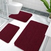 image:imageOLANLY Bathroom Rugs Sets 3 Piece Soft Absorbent Chenille Bath Mats and UShaped Contour Toilet Rug Quick Dry Home Decor Accessories Bath Mat Set for Bathroom 30x2024x1624x20 GreyBurgundy