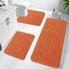 image:imageOLANLY Bathroom Rugs Sets 3 Piece Soft Absorbent Chenille Bath Mats and UShaped Contour Toilet Rug Quick Dry Home Decor Accessories Bath Mat Set for Bathroom 30x2024x1624x20 GreyClay