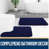 image:imageOLANLY Bathroom Rugs Sets 3 Piece Soft Absorbent Chenille Bath Mats and UShaped Contour Toilet Rug Quick Dry Home Decor Accessories Bath Mat Set for Bathroom 30x2024x1624x20 GreyNavy