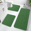 image:imageOLANLY Bathroom Rugs Sets 3 Piece Soft Absorbent Chenille Bath Mats and UShaped Contour Toilet Rug Quick Dry Home Decor Accessories Bath Mat Set for Bathroom 30x2024x1624x20 GreyOlive Green