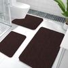 image:imageOLANLY Bathroom Rugs Sets 3 Piece Soft Absorbent Chenille Bath Mats and UShaped Contour Toilet Rug Quick Dry Home Decor Accessories Bath Mat Set for Bathroom 30x2024x1624x20 GreyBrown