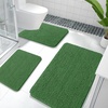 image:imageOLANLY Bathroom Rugs Sets 3 Piece Soft Absorbent Chenille Bath Mats and UShaped Contour Toilet Rug Quick Dry Home Decor Accessories Bath Mat Set for Bathroom 30x2024x1624x20 GreyOlive Green