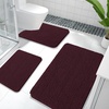 image:imageOLANLY Bathroom Rugs Sets 3 Piece Soft Absorbent Chenille Bath Mats and UShaped Contour Toilet Rug Quick Dry Home Decor Accessories Bath Mat Set for Bathroom 30x2024x1624x20 GreyBlack Cherry