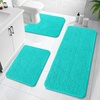 image:imageOLANLY Bathroom Rugs Sets 3 Piece Soft Absorbent Chenille Bath Mats and UShaped Contour Toilet Rug Quick Dry Home Decor Accessories Bath Mat Set for Bathroom 30x2024x1624x20 GreyTeal