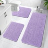 image:imageOLANLY Bathroom Rugs Sets 3 Piece Soft Absorbent Chenille Bath Mats and UShaped Contour Toilet Rug Quick Dry Home Decor Accessories Bath Mat Set for Bathroom 30x2024x1624x20 GreyLavender