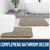 image:imageOLANLY Bathroom Rugs Sets 3 Piece Soft Absorbent Chenille Bath Mats and UShaped Contour Toilet Rug Quick Dry Home Decor Accessories Bath Mat Set for Bathroom 30x2024x1624x20 GreyWarm Taupe
