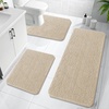 image:imageOLANLY Bathroom Rugs Sets 3 Piece Soft Absorbent Chenille Bath Mats and UShaped Contour Toilet Rug Quick Dry Home Decor Accessories Bath Mat Set for Bathroom 30x2024x1624x20 GreySand