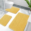 image:imageOLANLY Bathroom Rugs Sets 3 Piece Soft Absorbent Chenille Bath Mats and UShaped Contour Toilet Rug Quick Dry Home Decor Accessories Bath Mat Set for Bathroom 30x2024x1624x20 GreyYellow