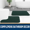 image:imageOLANLY Bathroom Rugs Sets 3 Piece Soft Absorbent Chenille Bath Mats and UShaped Contour Toilet Rug Quick Dry Home Decor Accessories Bath Mat Set for Bathroom 30x2024x1624x20 GreyBlackish Green