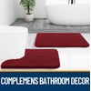 image:imageOLANLY Bathroom Rugs Sets 3 Piece Soft Absorbent Chenille Bath Mats and UShaped Contour Toilet Rug Quick Dry Home Decor Accessories Bath Mat Set for Bathroom 30x2024x1624x20 GreyRed