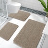 image:imageOLANLY Bathroom Rugs Sets 3 Piece Soft Absorbent Chenille Bath Mats and UShaped Contour Toilet Rug Quick Dry Home Decor Accessories Bath Mat Set for Bathroom 30x2024x1624x20 GreyWarm Taupe