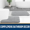 image:imageOLANLY Bathroom Rugs Sets 3 Piece Soft Absorbent Chenille Bath Mats and UShaped Contour Toilet Rug Quick Dry Home Decor Accessories Bath Mat Set for Bathroom 30x2024x1624x20 GreyLight Grey