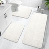 image:imageOLANLY Bathroom Rugs Sets 3 Piece Soft Absorbent Chenille Bath Mats and UShaped Contour Toilet Rug Quick Dry Home Decor Accessories Bath Mat Set for Bathroom 30x2024x1624x20 GreyIvory