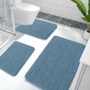 image:imageOLANLY Bathroom Rugs Sets 3 Piece Soft Absorbent Chenille Bath Mats and UShaped Contour Toilet Rug Quick Dry Home Decor Accessories Bath Mat Set for Bathroom 30x2024x1624x20 GreyAiry Blue