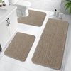 image:imageOLANLY Bathroom Rugs Sets 3 Piece Soft Absorbent Chenille Bath Mats and UShaped Contour Toilet Rug Quick Dry Home Decor Accessories Bath Mat Set for Bathroom 30x2024x1624x20 GreyWarm Taupe