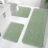 image:imageOLANLY Bathroom Rugs Sets 3 Piece Soft Absorbent Chenille Bath Mats and UShaped Contour Toilet Rug Quick Dry Home Decor Accessories Bath Mat Set for Bathroom 30x2024x1624x20 GreySage Green