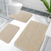 image:imageOLANLY Bathroom Rugs Sets 3 Piece Soft Absorbent Chenille Bath Mats and UShaped Contour Toilet Rug Quick Dry Home Decor Accessories Bath Mat Set for Bathroom 30x2024x1624x20 GreySand